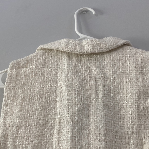 Cream Tweed Zara S Cut Out Collared Dress - Picture 6 of 6